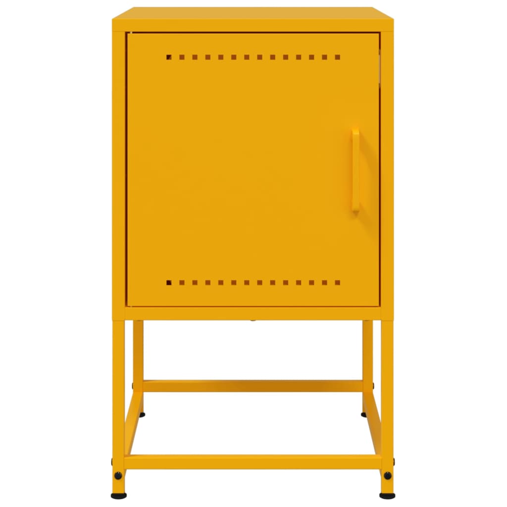 Mustard Yellow Steel Bedside Cabinet - 36x39x60.5 cm