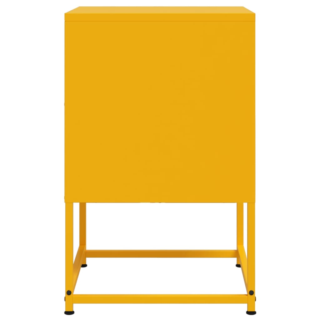 Mustard Yellow Steel Bedside Cabinet - 36x39x60.5 cm