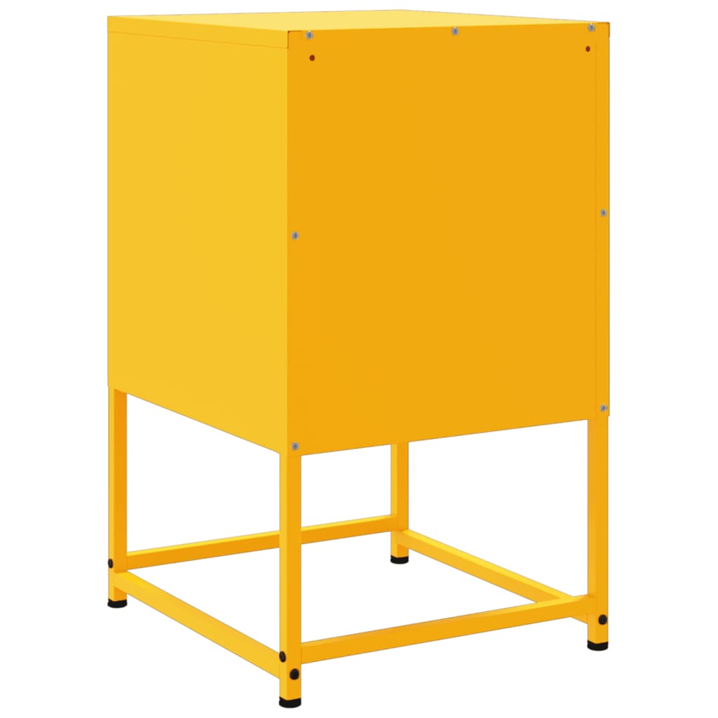 Mustard Yellow Steel Bedside Cabinet - 36x39x60.5 cm