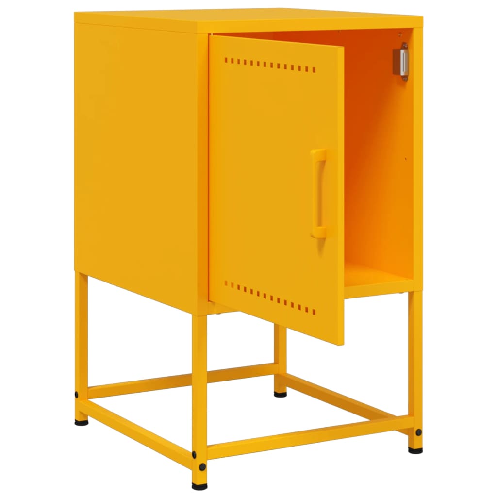 Mustard Yellow Steel Bedside Cabinet - 36x39x60.5 cm
