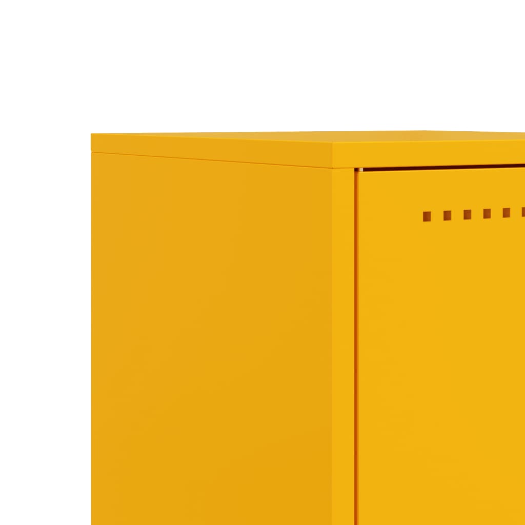 Mustard Yellow Steel Bedside Cabinet - 36x39x60.5 cm