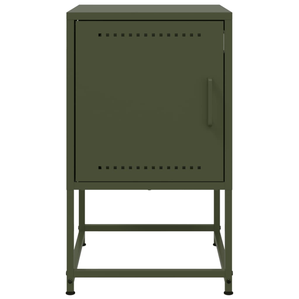 Olive Green Steel Bedside Cabinets, Set of 2 - 36x39x60.5 cm