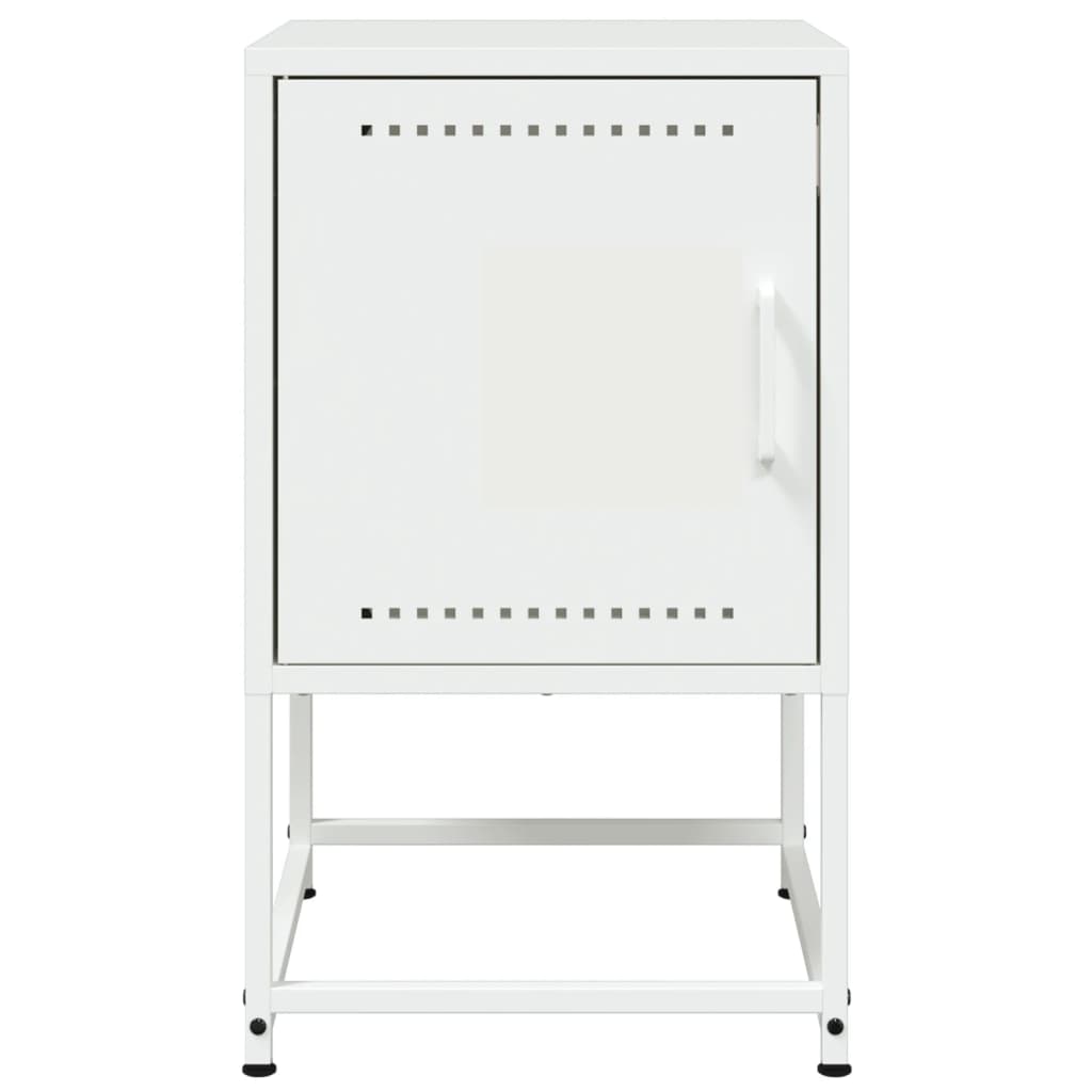 Set of 2 White Steel Bedside Cabinets - 36x39x60.5 cm