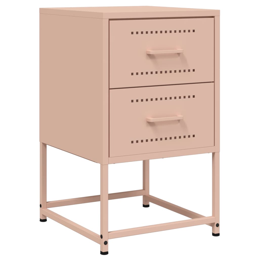 Pink Steel Bedside Cabinet - 36x39x60.5 cm, Stylish & Durable