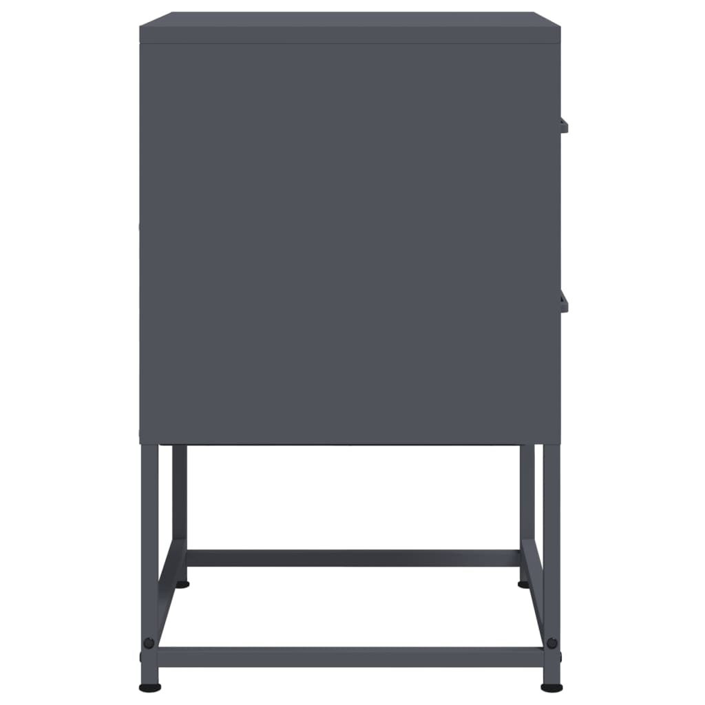 Anthracite Steel Bedside Cabinet - 36x39x60.5 cm Elegant Design