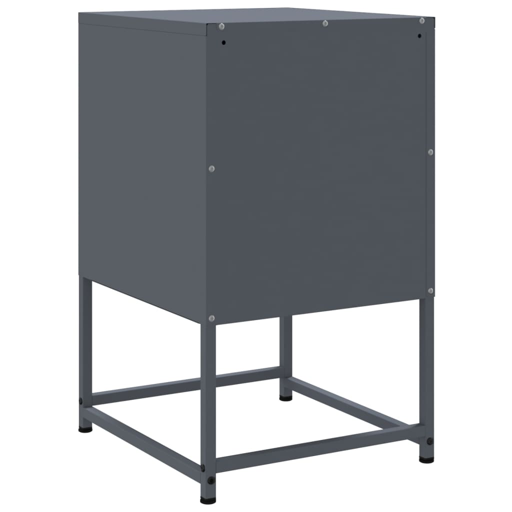 Anthracite Steel Bedside Cabinet - 36x39x60.5 cm Elegant Design