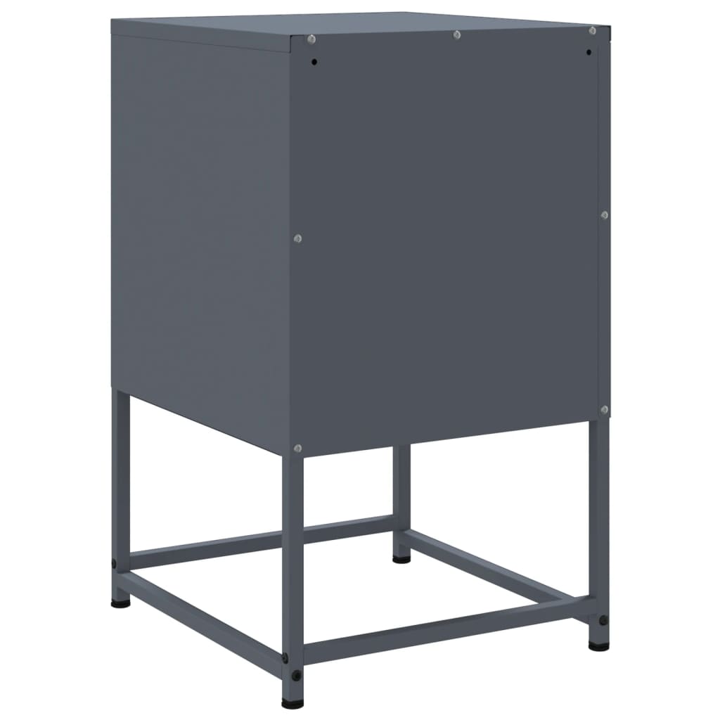 Anthracite Steel Bedside Cabinets 2 Pcs - 36x39x60.5 cm