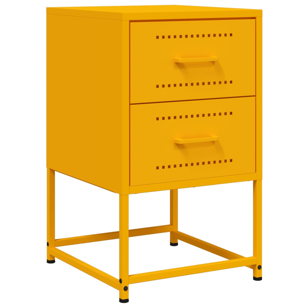 Mustard Yellow Steel Bedside Cabinet 36x39x60.5 cm