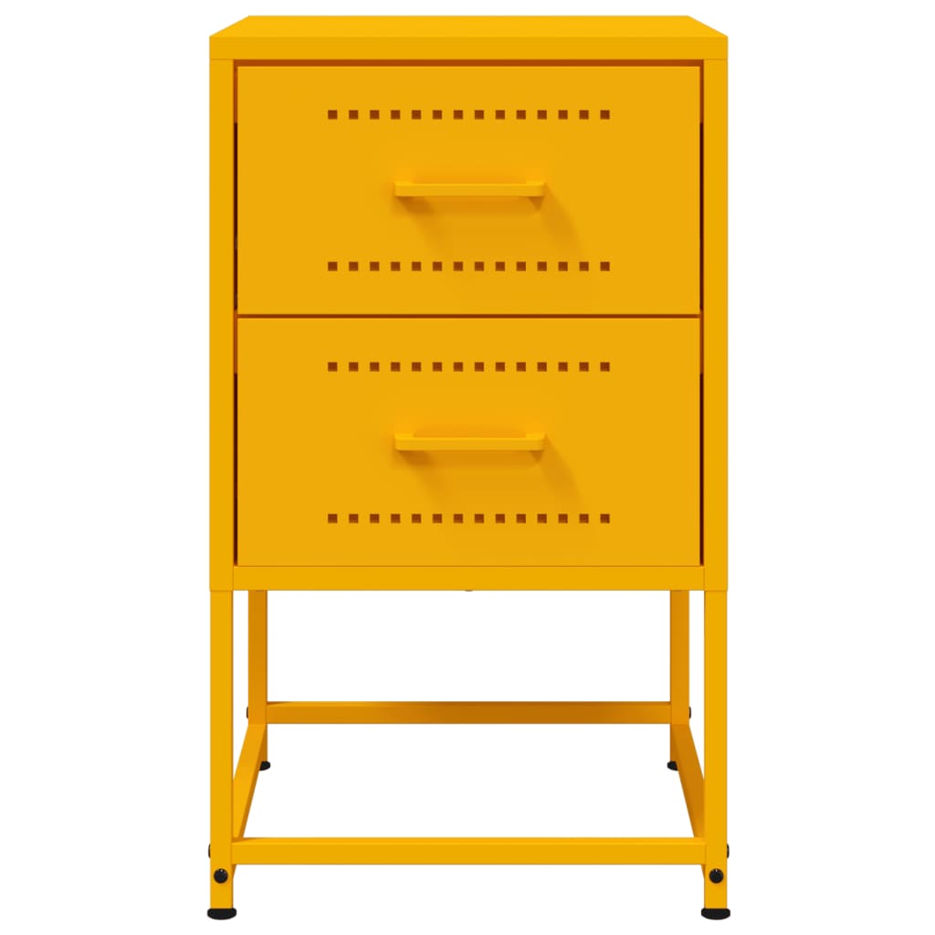 Mustard Yellow Steel Bedside Cabinet 36x39x60.5 cm
