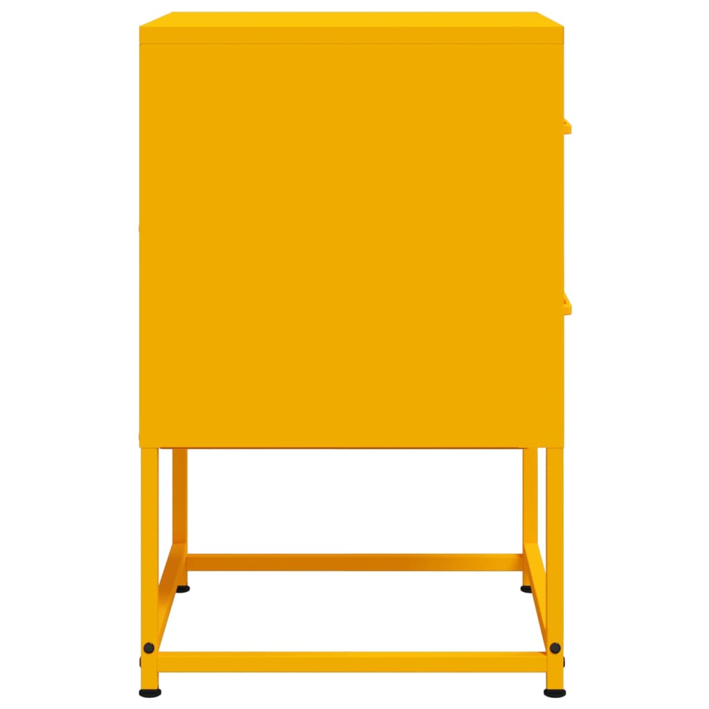 Mustard Yellow Steel Bedside Cabinet 36x39x60.5 cm