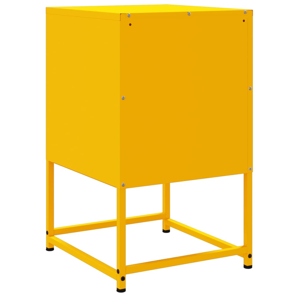 Mustard Yellow Steel Bedside Cabinet 36x39x60.5 cm