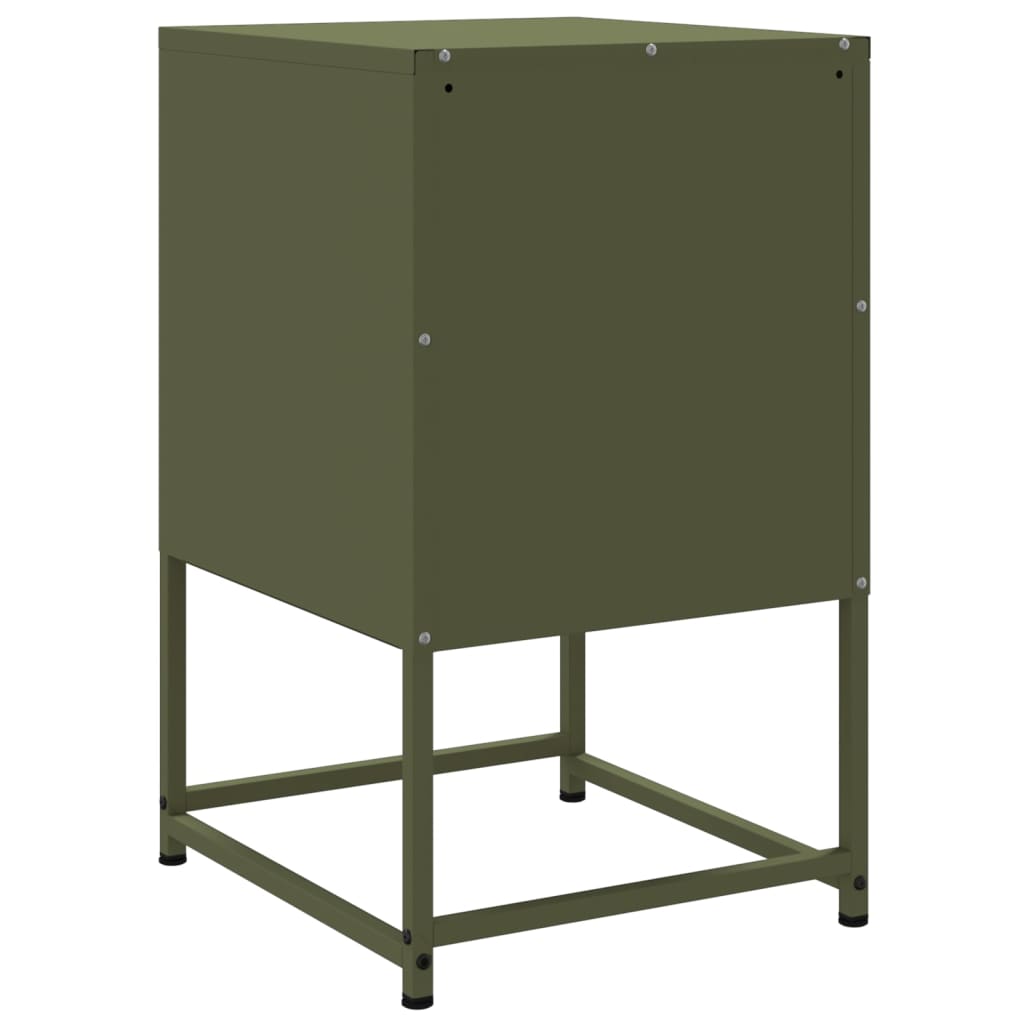 Olive Green Steel Bedside Cabinets Set of 2 - 36x39x60.5 cm