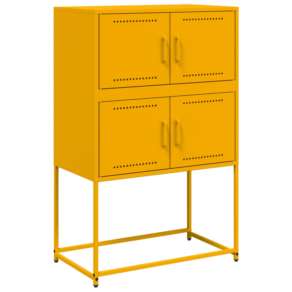 Mustard Yellow Steel Sideboard, 68.5x38.5x107 cm - Stylish Storage