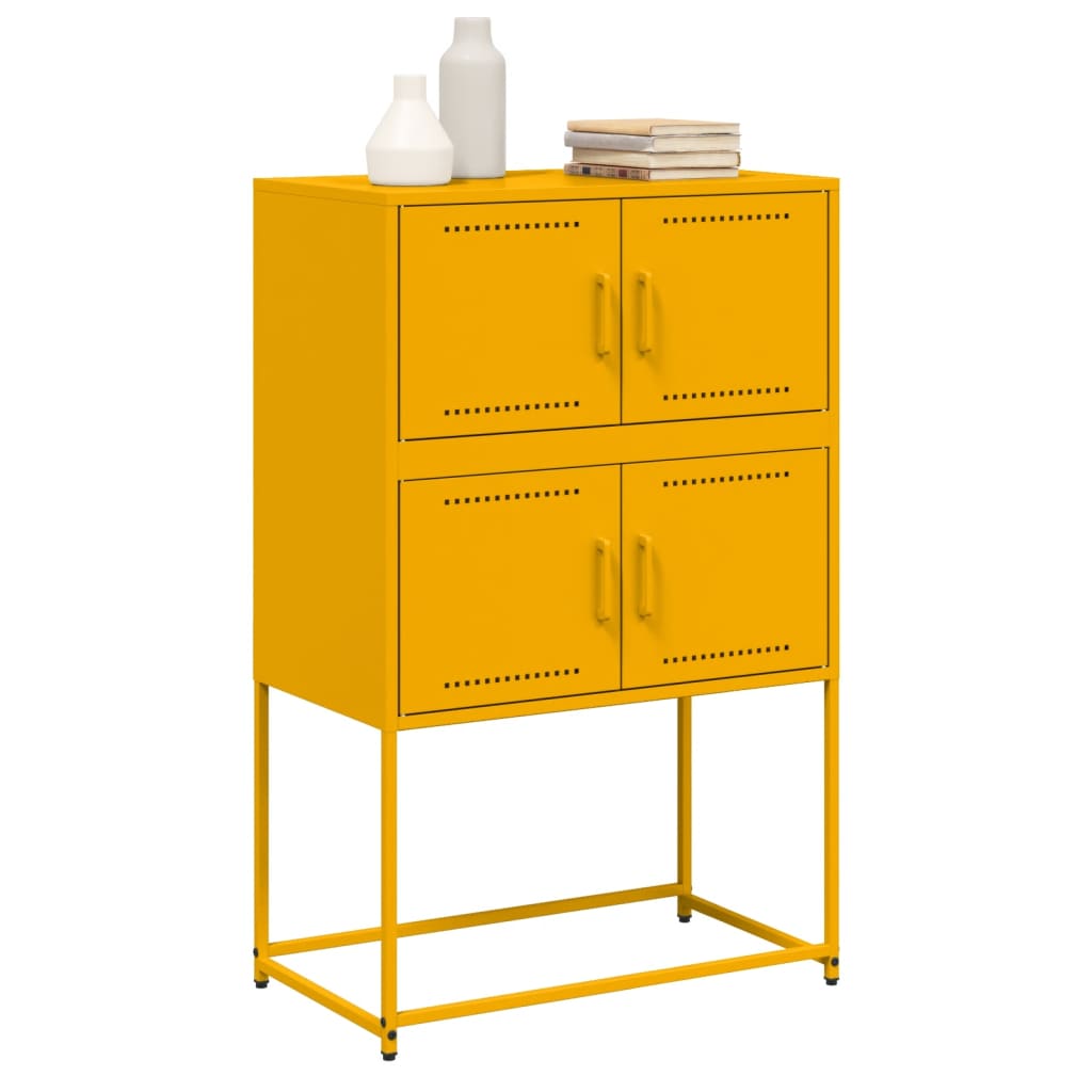 Mustard Yellow Steel Sideboard, 68.5x38.5x107 cm - Stylish Storage
