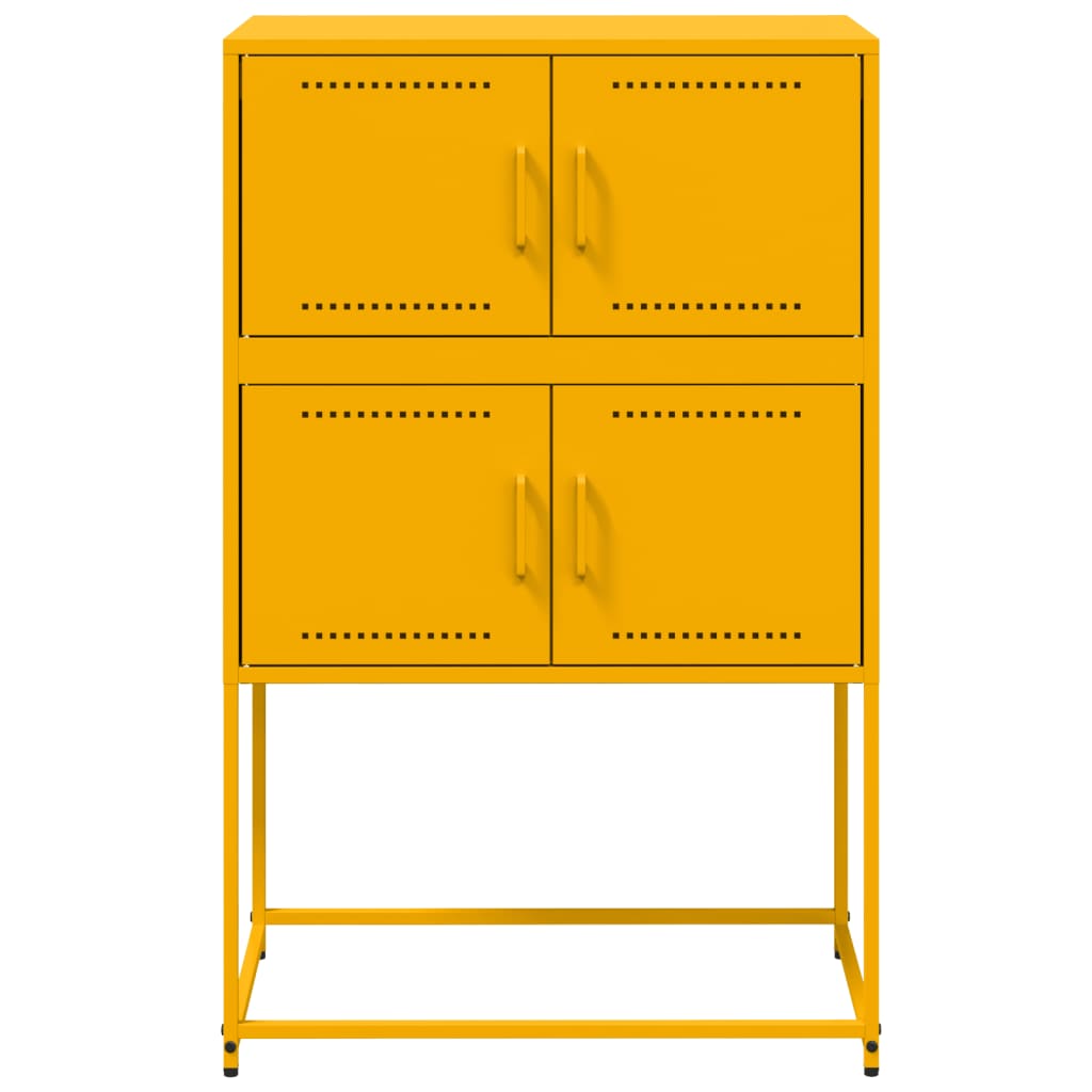 Mustard Yellow Steel Sideboard, 68.5x38.5x107 cm - Stylish Storage