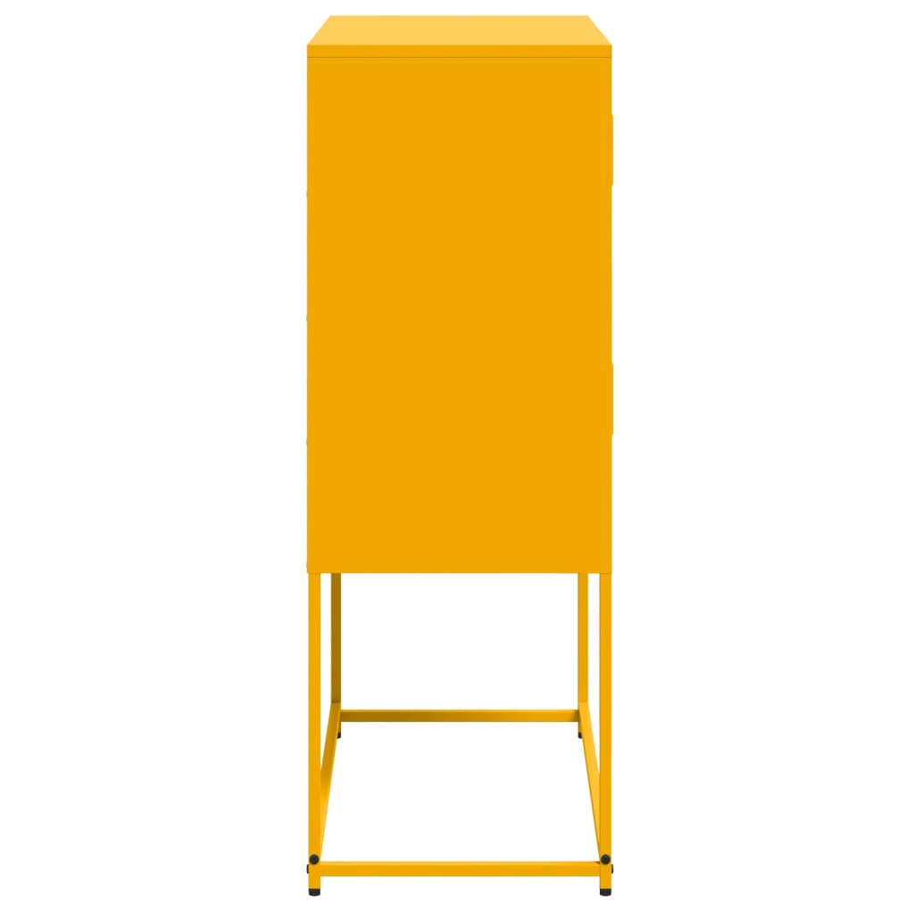 Mustard Yellow Steel Sideboard, 68.5x38.5x107 cm - Stylish Storage