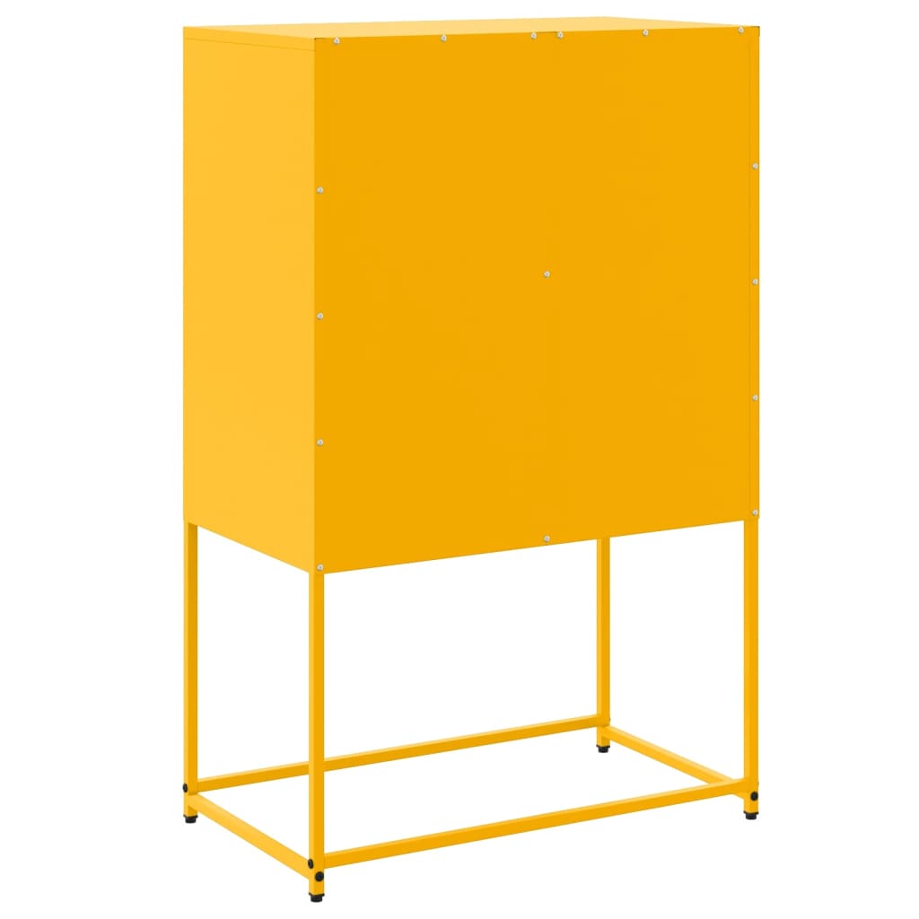 Mustard Yellow Steel Sideboard, 68.5x38.5x107 cm - Stylish Storage