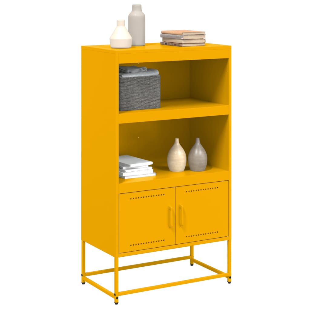 Mustard Yellow Steel Highboard 68.5x38.5x123.5 cm