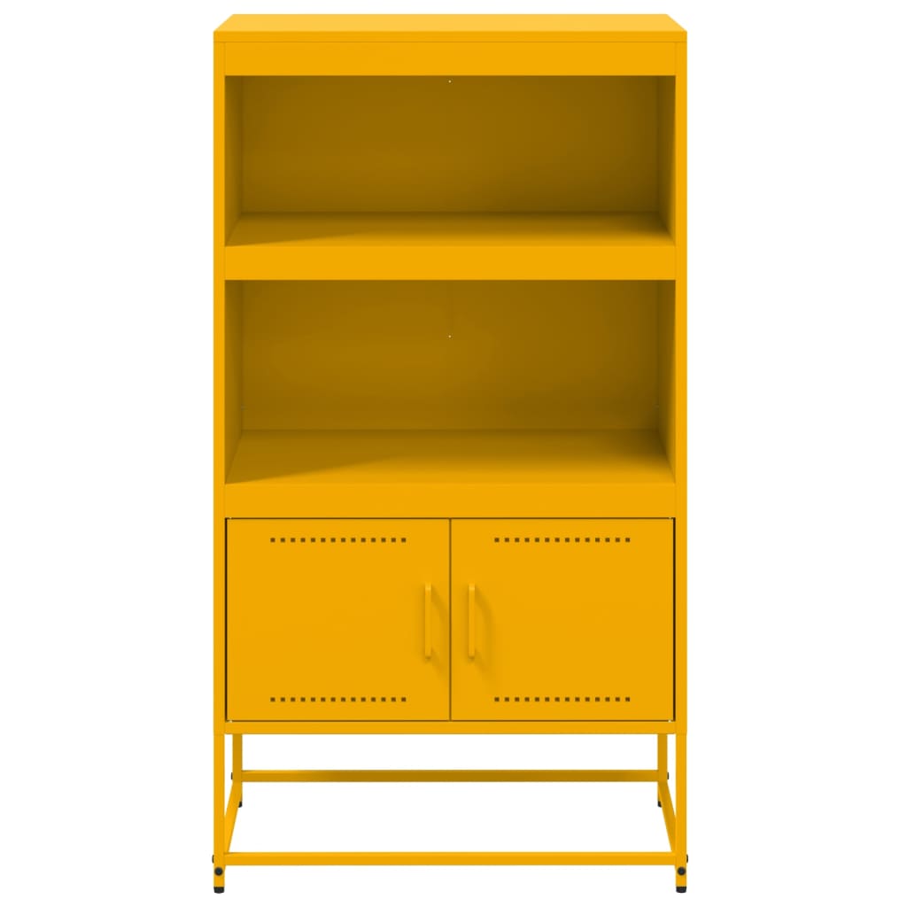 Mustard Yellow Steel Highboard 68.5x38.5x123.5 cm