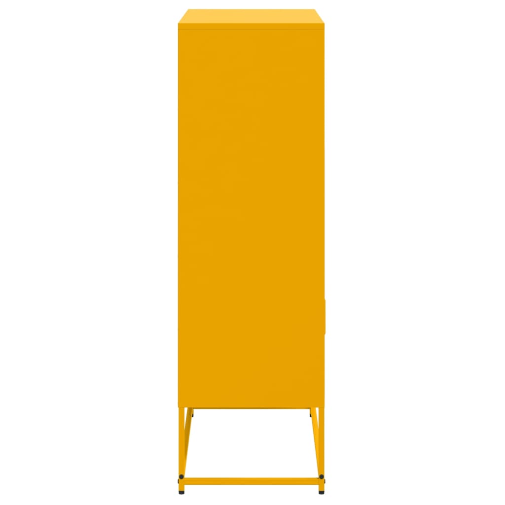 Mustard Yellow Steel Highboard 68.5x38.5x123.5 cm