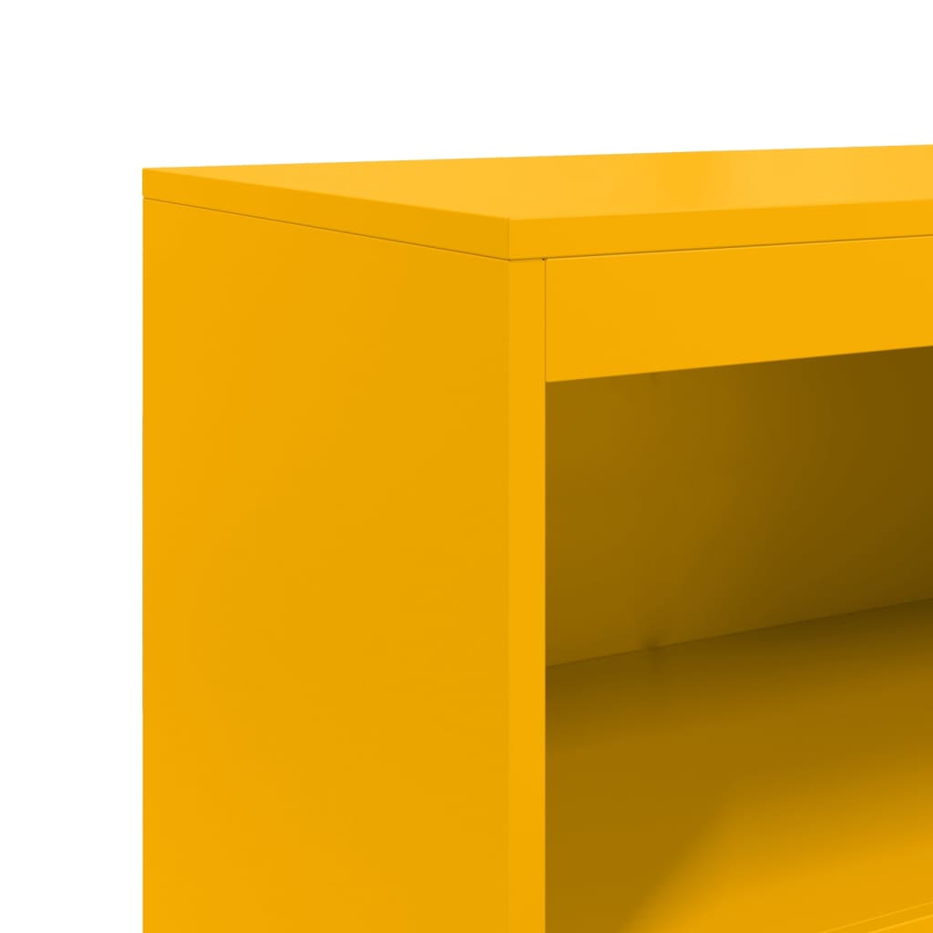 Mustard Yellow Steel Highboard 68.5x38.5x123.5 cm