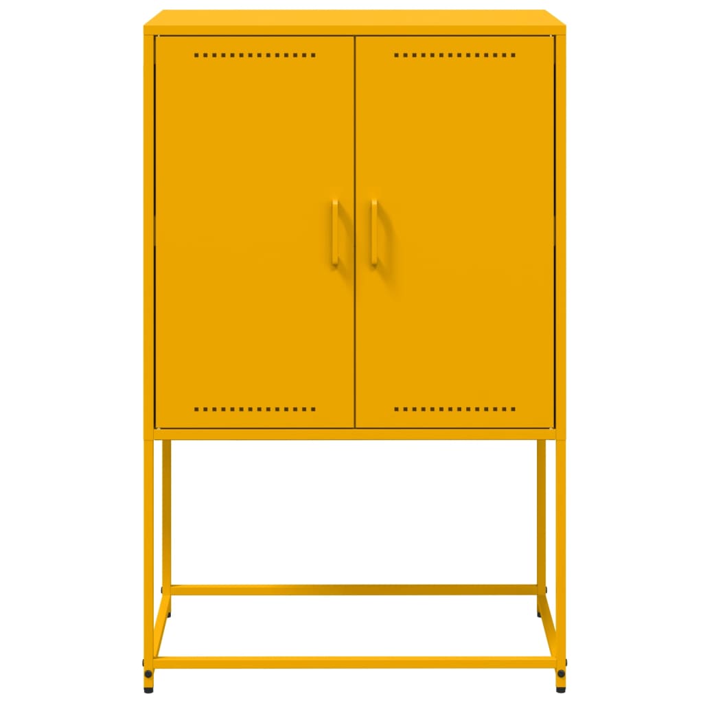 Mustard Yellow Steel Highboard 68.5x38.5x107 cm - Stylish Storage
