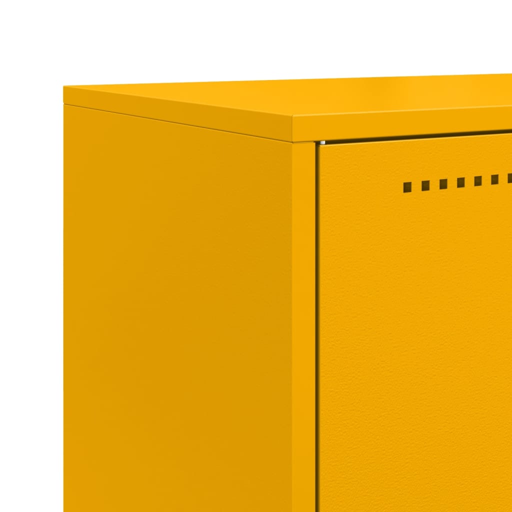 Mustard Yellow Steel Highboard 68.5x38.5x107 cm - Stylish Storage