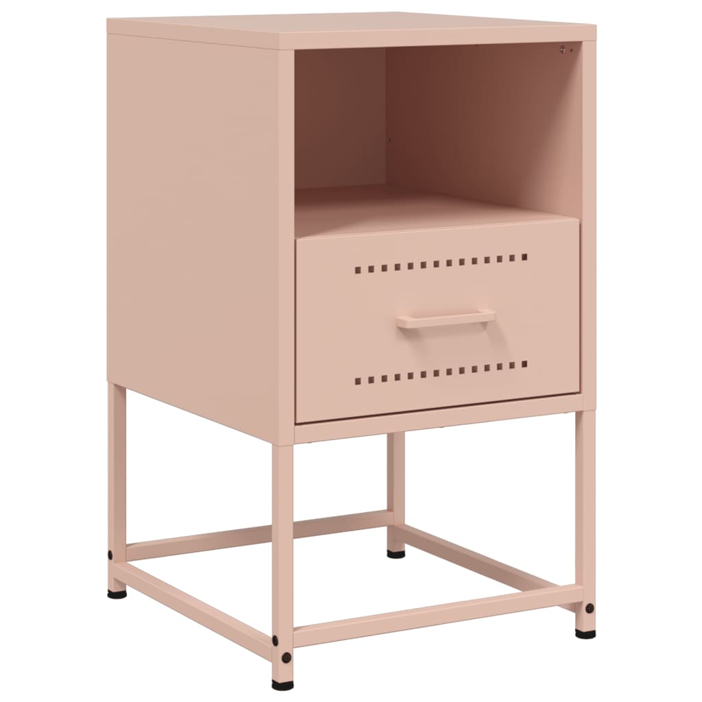 Set of 2 Pink Steel Bedside Cabinets - 36x39x60.5 cm