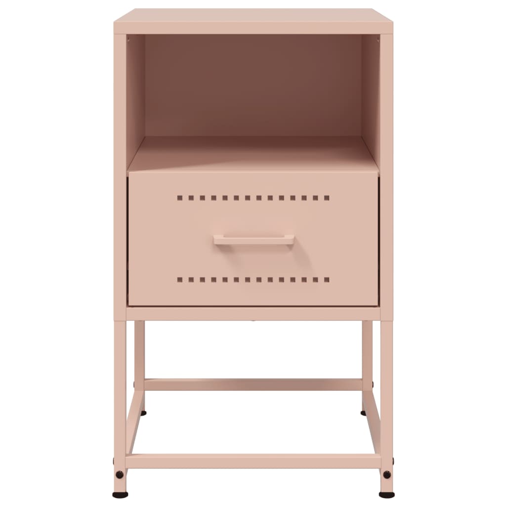 Set of 2 Pink Steel Bedside Cabinets - 36x39x60.5 cm