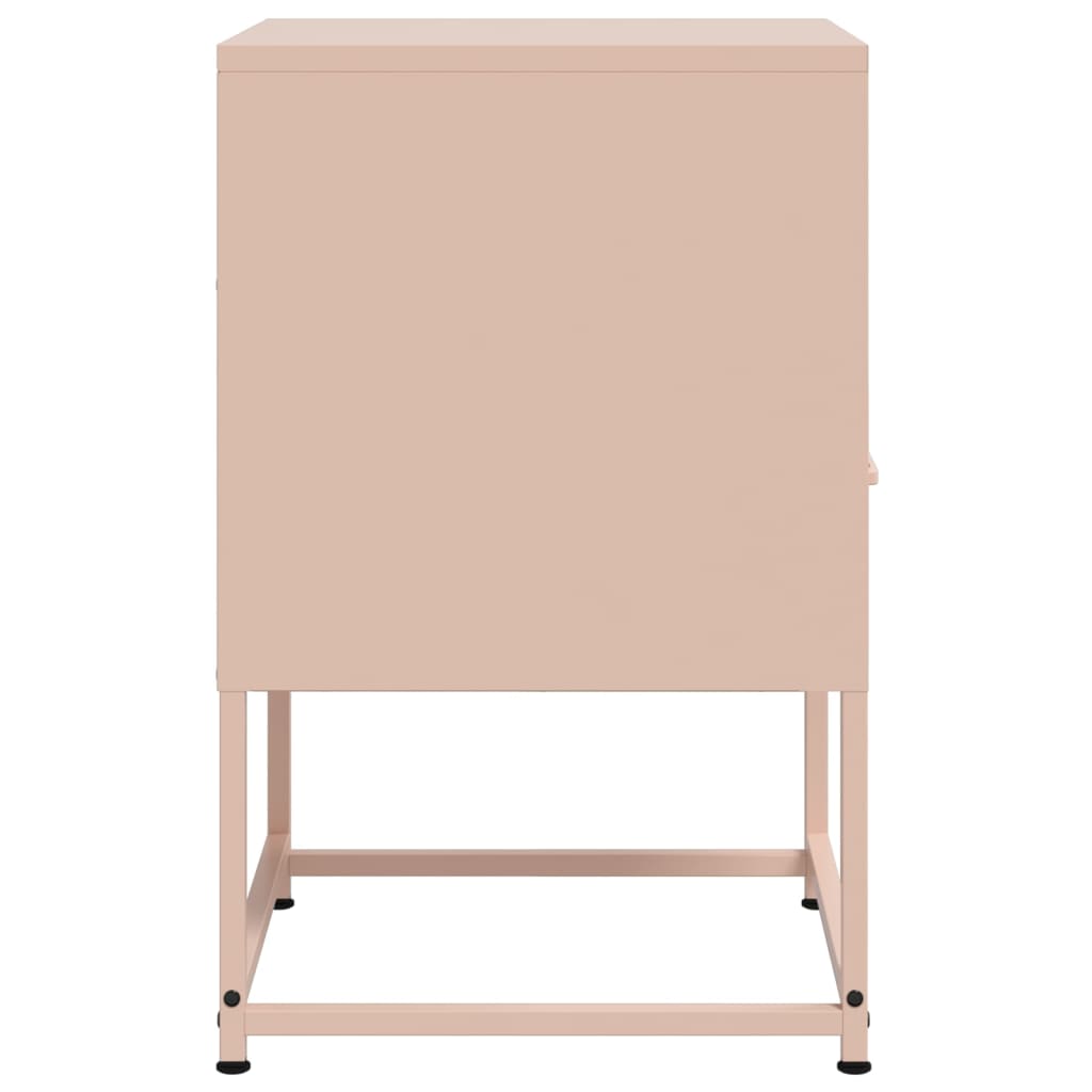 Set of 2 Pink Steel Bedside Cabinets - 36x39x60.5 cm