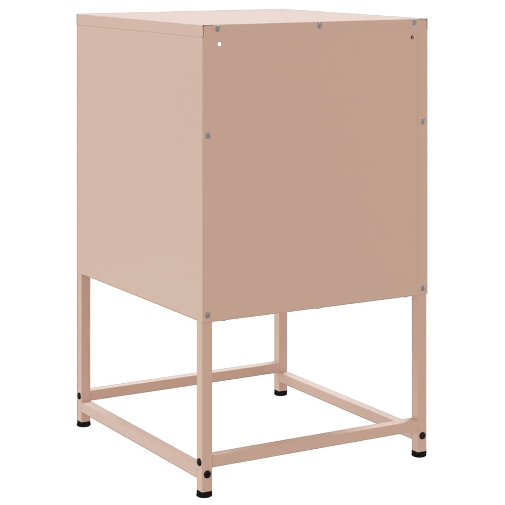 Set of 2 Pink Steel Bedside Cabinets - 36x39x60.5 cm
