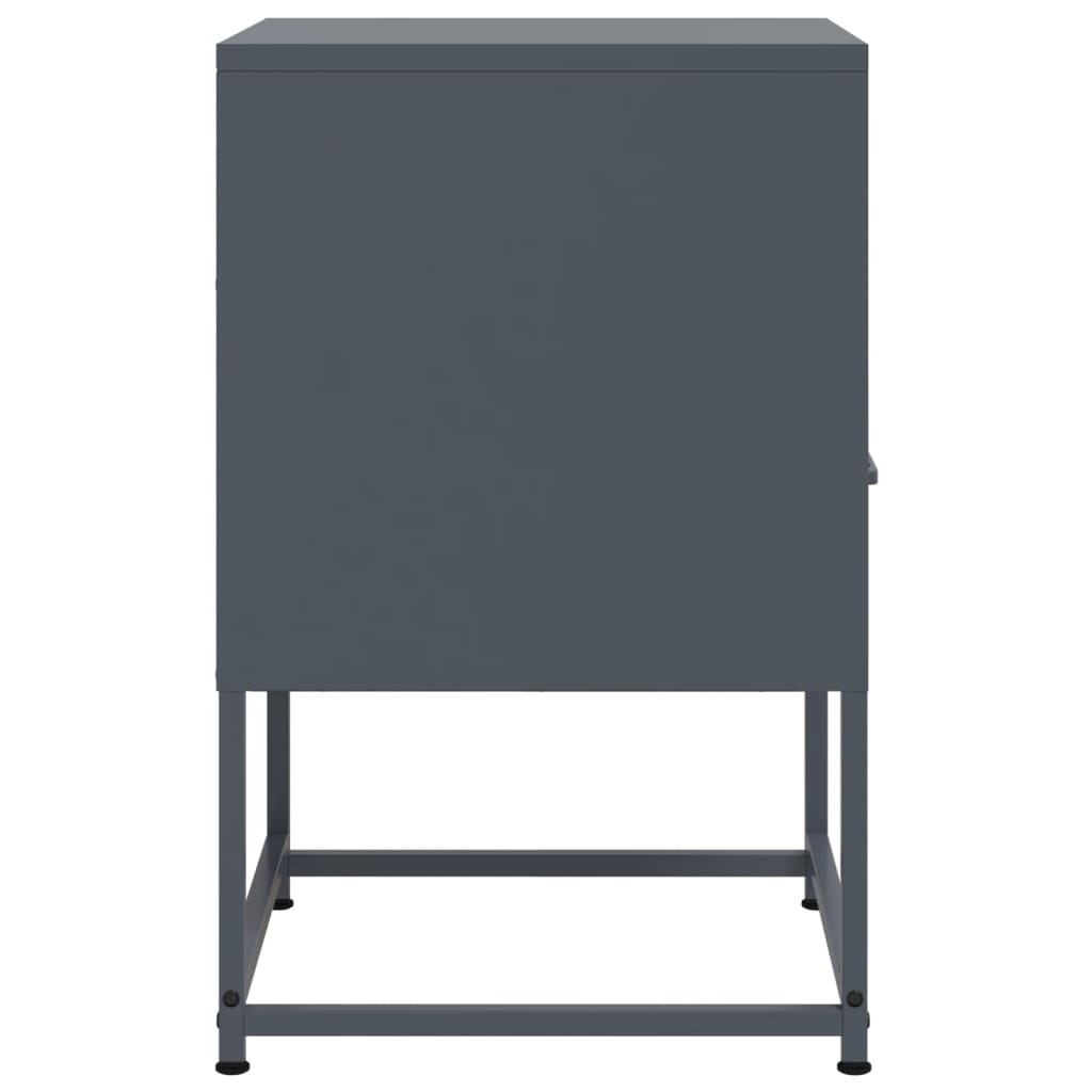 Anthracite Steel Bedside Cabinet - 36x39x60.5 cm