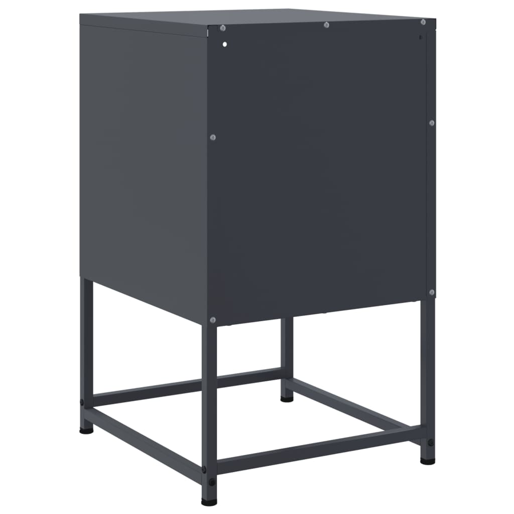 Anthracite Steel Bedside Cabinet - 36x39x60.5 cm