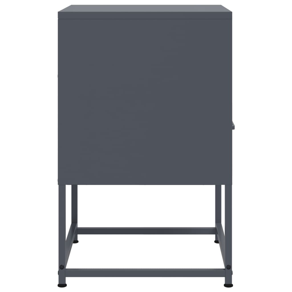 Anthracite Steel Bedside Cabinets 2 pcs - 36x39x60.5 cm