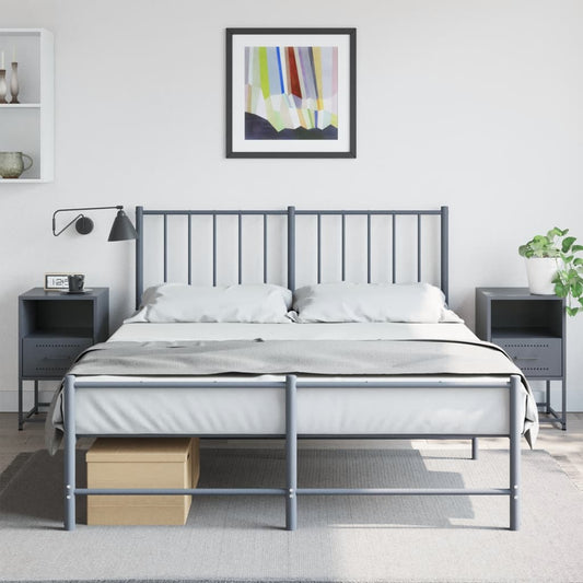 Anthracite Steel Bedside Cabinets 2 pcs - 36x39x60.5 cm