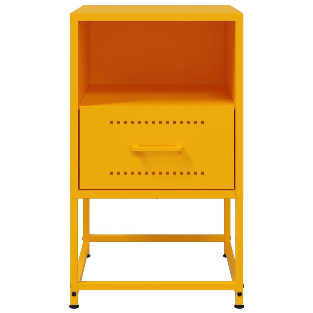 Mustard Yellow Steel Bedside Cabinet 36x39x60.5 cm