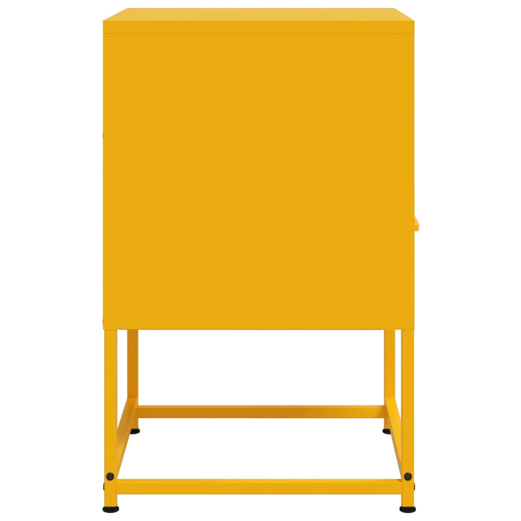Mustard Yellow Steel Bedside Cabinets Set of 2 - 36x39x60.5 cm