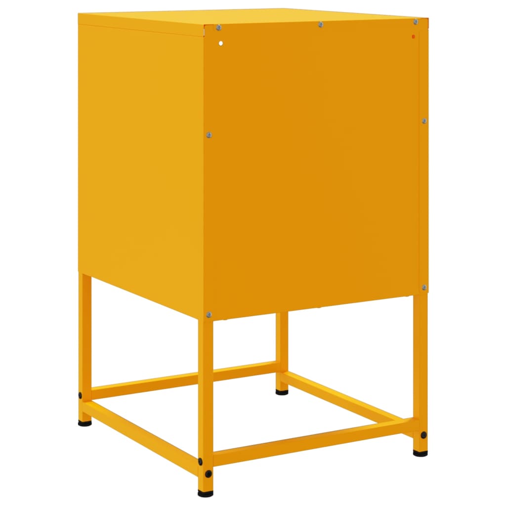 Mustard Yellow Steel Bedside Cabinets Set of 2 - 36x39x60.5 cm