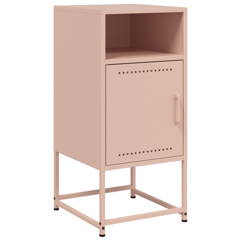 Stylish Pink Steel Bedside Cabinet - 36x39x78 cm