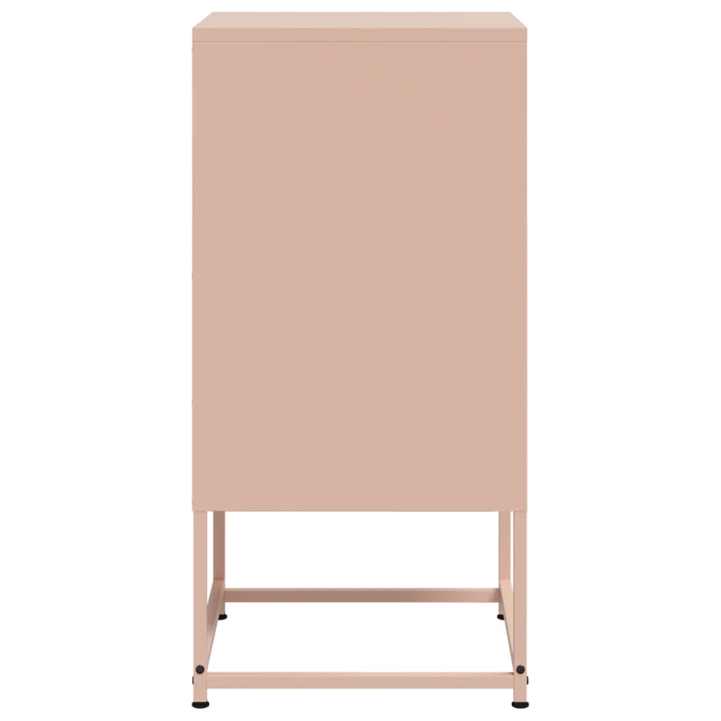 Stylish Pink Steel Bedside Cabinet - 36x39x78 cm