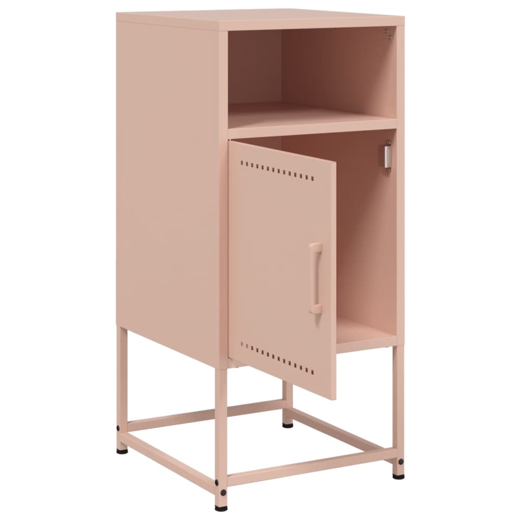 Stylish Pink Steel Bedside Cabinet - 36x39x78 cm