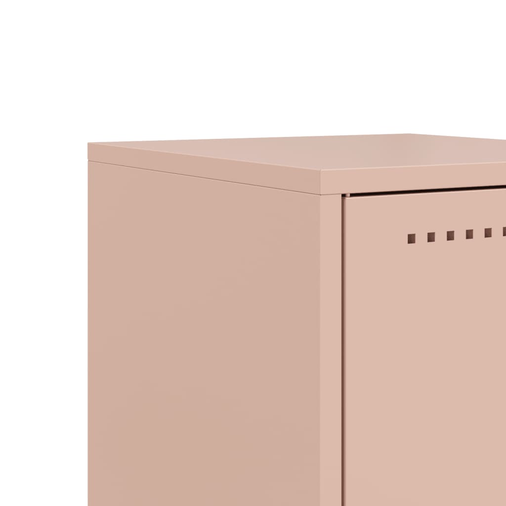 Stylish Pink Steel Bedside Cabinet - 36x39x78 cm