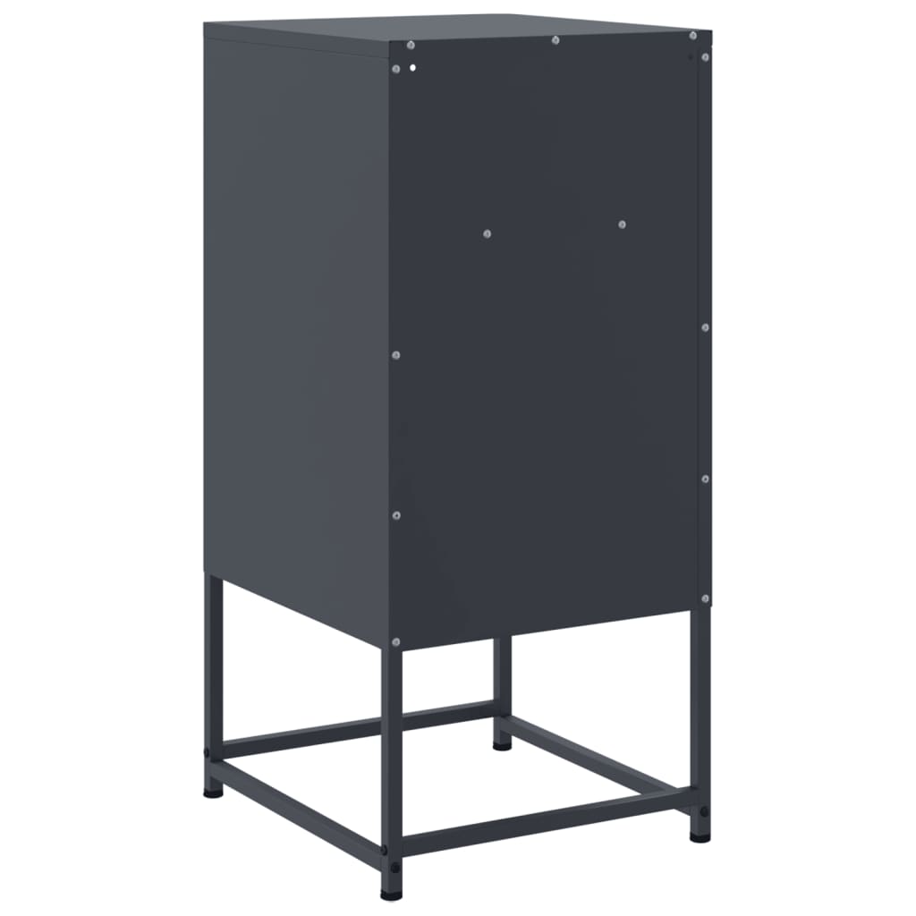 Anthracite Steel Bedside Cabinet - Compact 36x39x78 cm