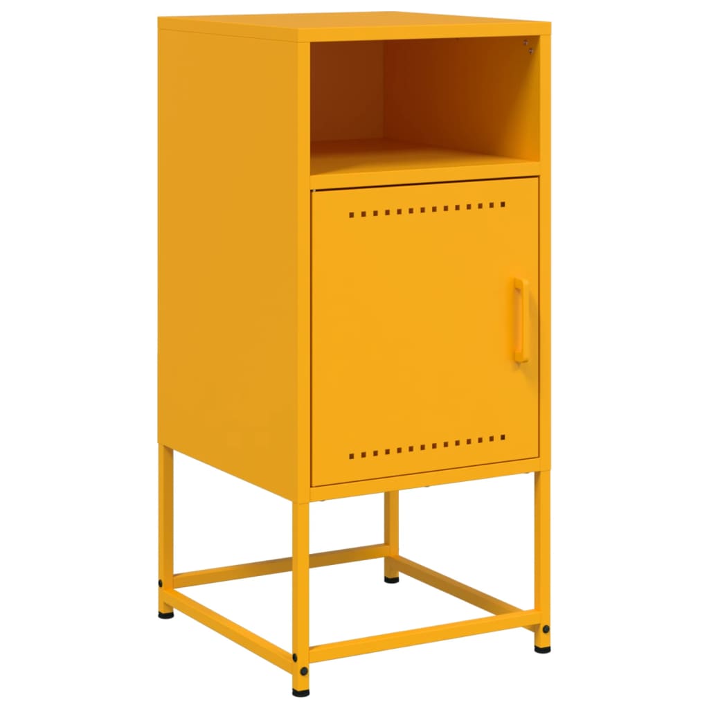Mustard Yellow Steel Bedside Cabinets 2 Pcs 36x39x78 cm