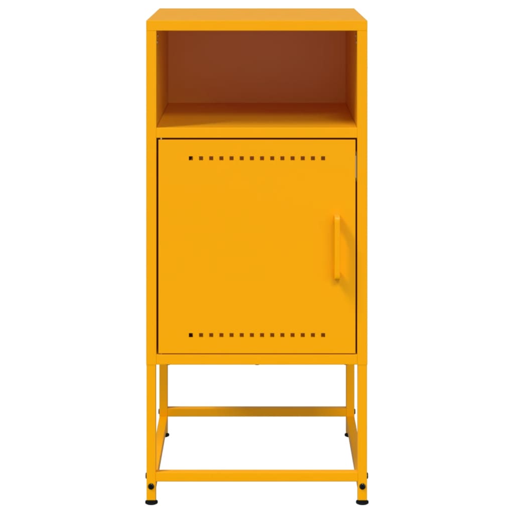 Mustard Yellow Steel Bedside Cabinets 2 Pcs 36x39x78 cm