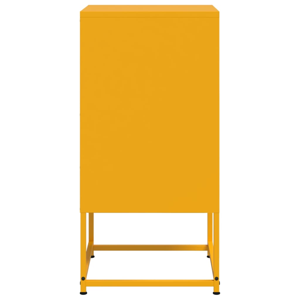 Mustard Yellow Steel Bedside Cabinets 2 Pcs 36x39x78 cm