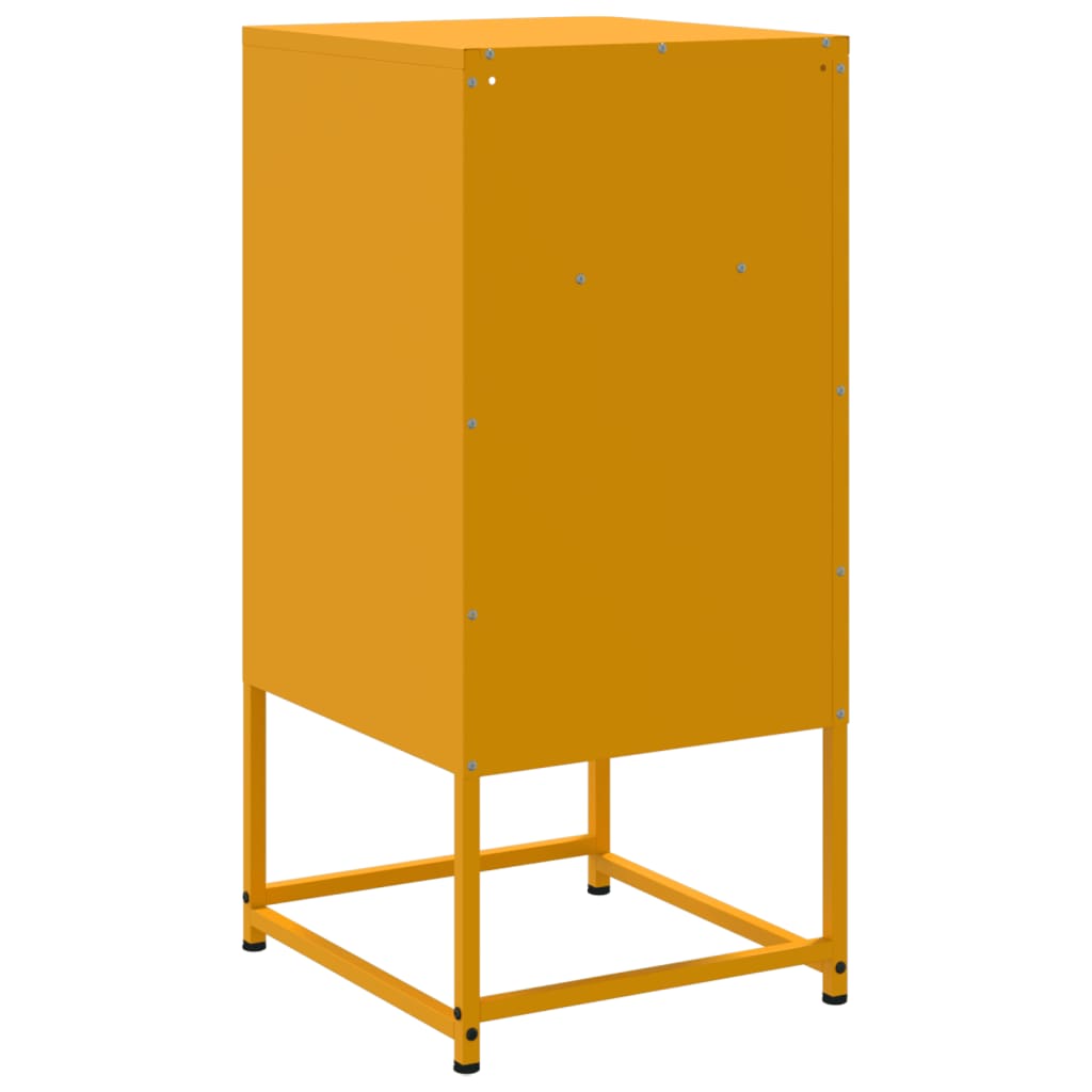 Mustard Yellow Steel Bedside Cabinets 2 Pcs 36x39x78 cm