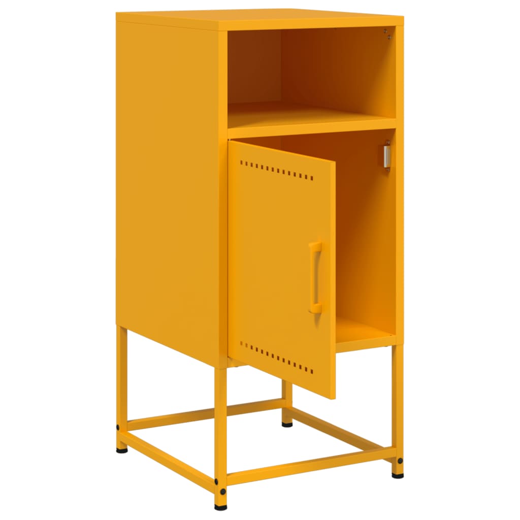 Mustard Yellow Steel Bedside Cabinets 2 Pcs 36x39x78 cm