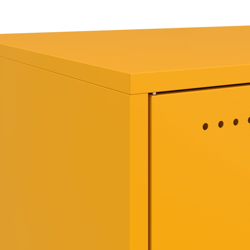 Mustard Yellow Steel Bedside Cabinets 2 Pcs 36x39x78 cm