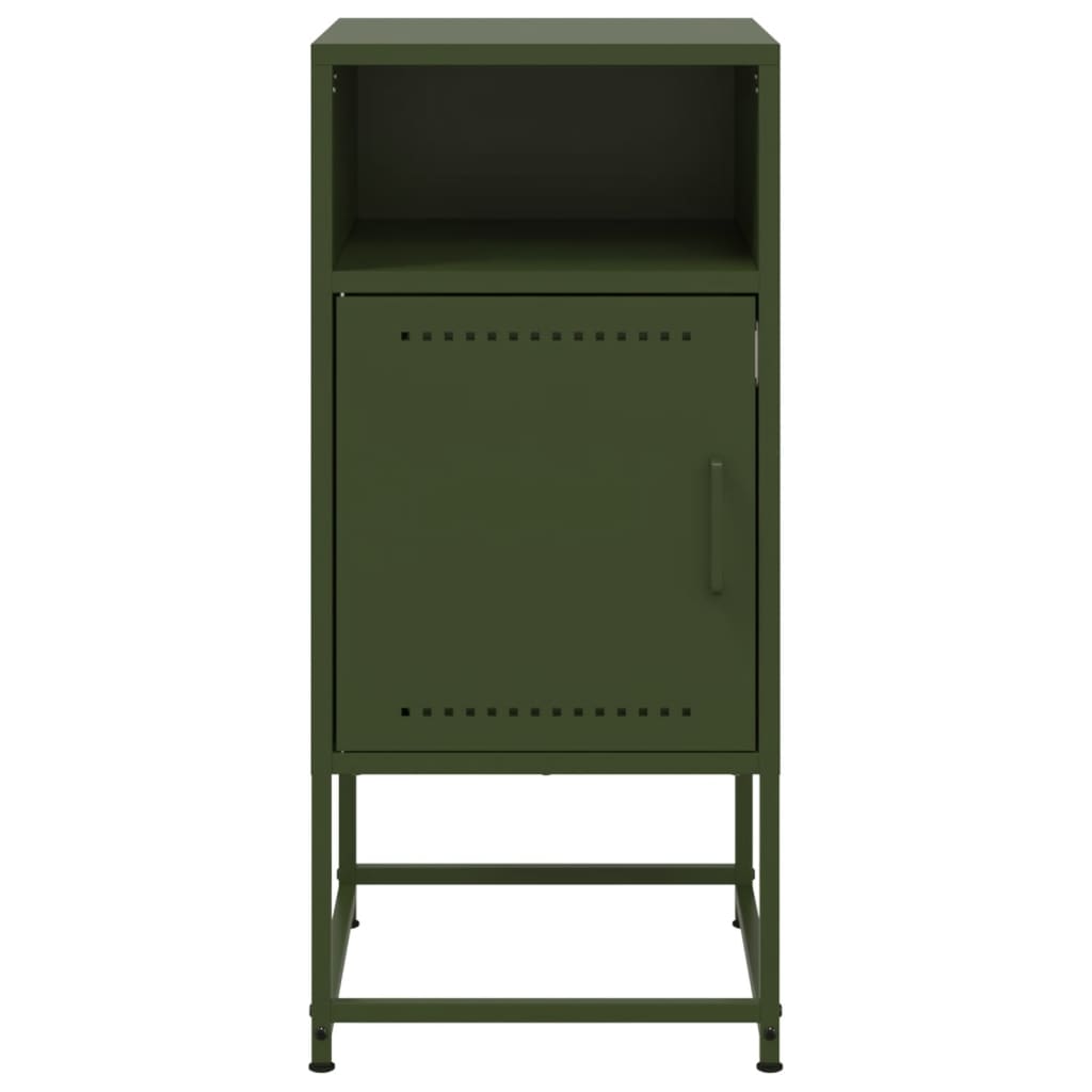 Olive Green Steel Bedside Cabinets Set of 2 - 36x39x78cm